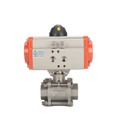calidad General DN32 1 1/4" Pneumatic Operated Connection 2Way Threaded Ball Valve fábrica